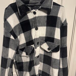 SHEIN Monochrome Plaid Jacket
